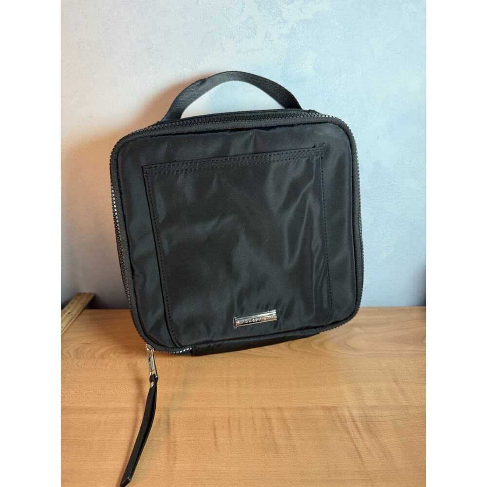 MADDEN GIRL Black Polyester Insulated Lunch Bag Zip Tote w/Handle 8x9x2.5”